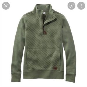 LLBean Womens Quilted Quarter-zip Pullover